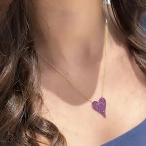 SHYMI Pavé Heart Pendant Necklace